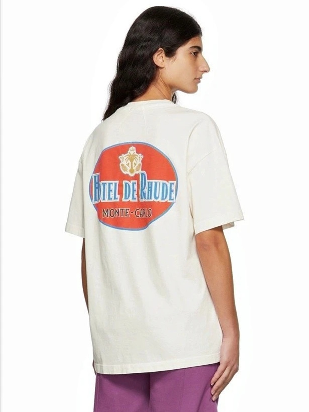 Rhude Hotel de Rhude Monte-Carlo Graphic Tee White Size Large